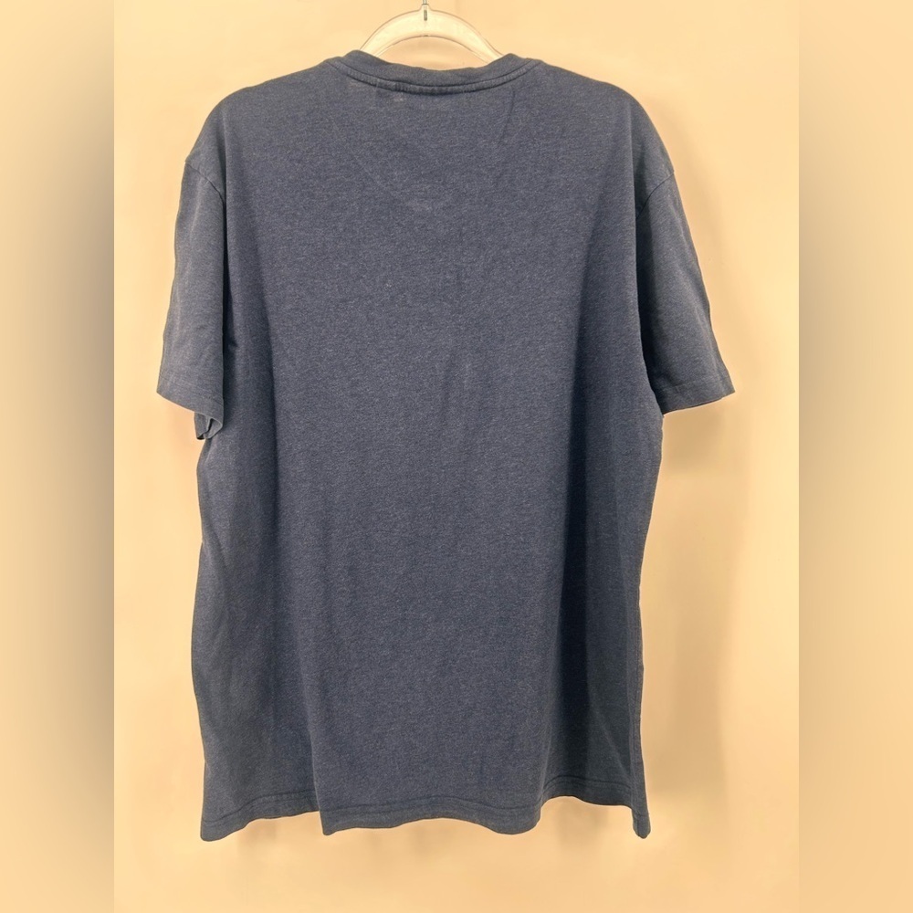 Lacoste Shirt Men’s  XL Fr 6  Blue 100% Cotton V Neck Embroidered Lrg Logo - Picture 4 of 9